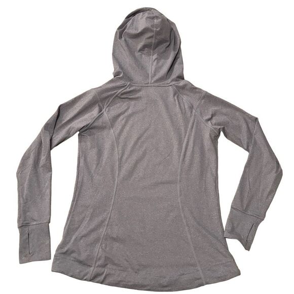 Danskin Gray Pullover Hoodie Tunic Top Size Small w Thumb Holes & Front Pocket - Picture 2 of 7